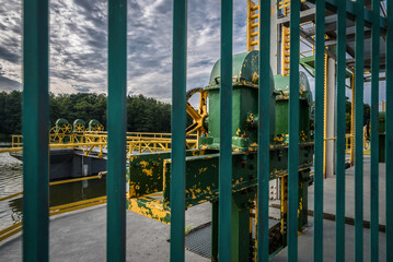 HYDROTECHNICAL CONSTRUCTION - Valves and other structural elements on the lake