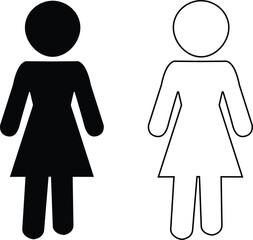 Flat design female symbols Woman Logo