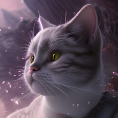 Head of a pure breed cat