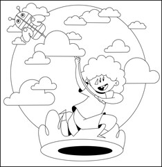 child's play. coloring book. games for children. kite.wasp.bee