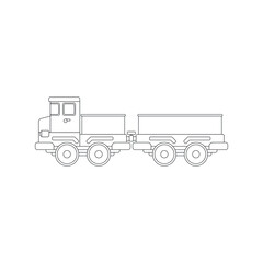 Line vector icon with toys car. Engaging and interactive toys that spark creativity and imagination. Designed for kids. Encourage playtime and ignite the joy of discovery with popular children's toys.