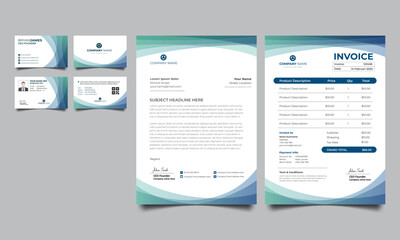 Corporate Brand Identity stationery template design. Business card, Id card, envelope, letterhead etc.