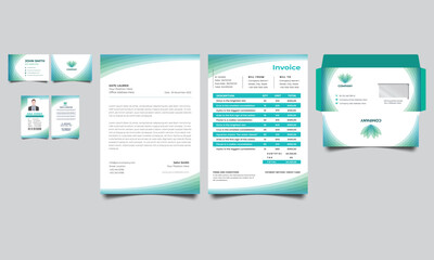 Corporate Brand Identity stationery template design. Business card, Id card, envelope, letterhead etc.