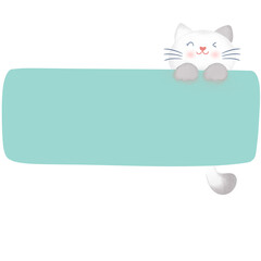 cat with banner