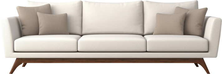 White sofa isolated on transparent background