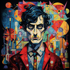 science and psycho, colorful, abstract design