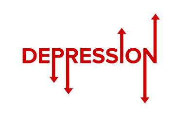 Depression typography vector design,depression text.