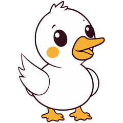Cute baby Duck, 5 color, vector illustration