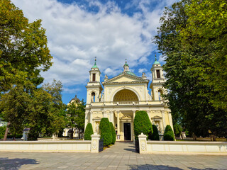 Fototapeta na wymiar Church of St. Anna (garrison church of the peasant battalions) at Wilanow district in Warsaw. Poland