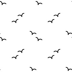 Seamless vector pattern with birds