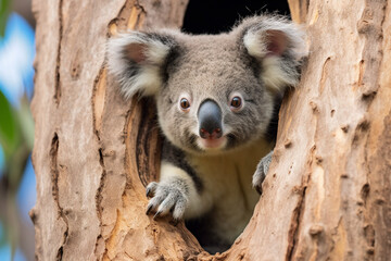 Obraz premium A koala on an eucaliptus tree. High quality photo