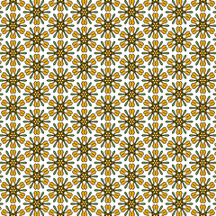 yellow orange green abstract floral pattern for background illus