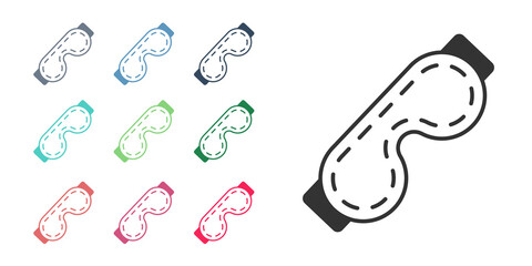 Black Eye sleep mask icon isolated on white background. Sleeping mask. Set icons colorful. Vector