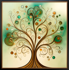 Abstract creative image of a tree on a light background.