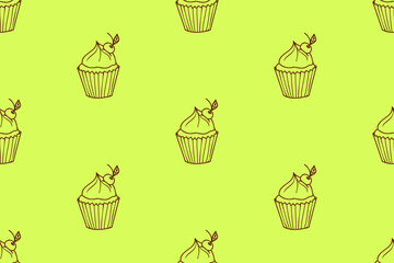 seamless cupcake pattern