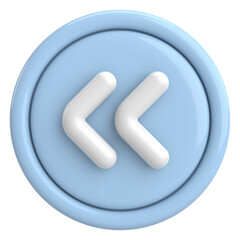 Previous button. Back button. 3D illustration.