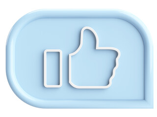 Like icon. Like button. 3D illustration.