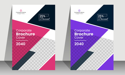 Professional Corporate promotional business brochure cover design template or annual report template

