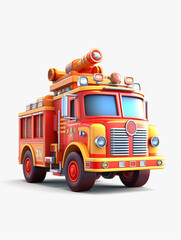 Firetruck illustration on white background