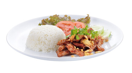 Fried Pork with Rice on transparent png