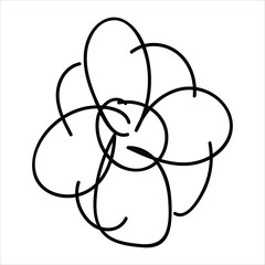 Flower illustration with isolated hand-drawn style on a white background, suitable for children to draw abstract illustrations.