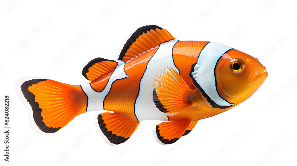 Wall mural nemo sea fish isolated on transparent background ,aquarium ornamental fish png ,generative ai