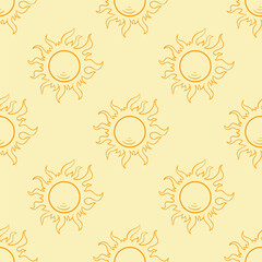 Seamless vector pattern with suns