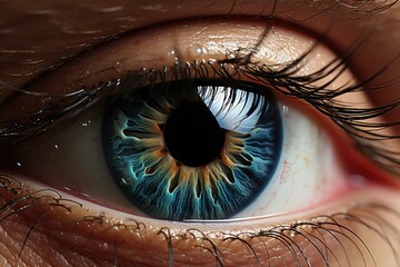 Macro image of human eye. Generative AI