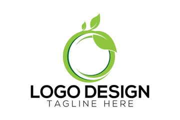 leaf circle logo vector