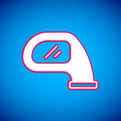 White Car mirror icon isolated on blue background. Vector