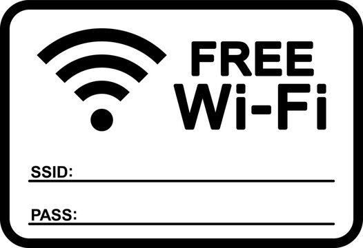 フリーWi-Fiの掲示パネル（Free wifi,）