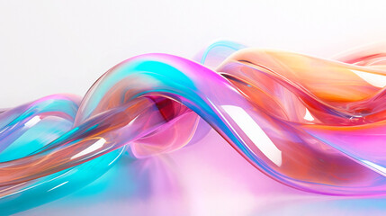 abstract colorful glass shape on white background