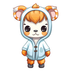Naklejka premium Cute Baby Cow 2D Illustration Clipart