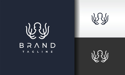 simple outline octopus logo