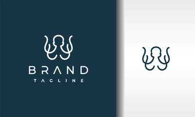 simple outline octopus logo © Hasim