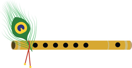 Krishna Flute vector image or clipart