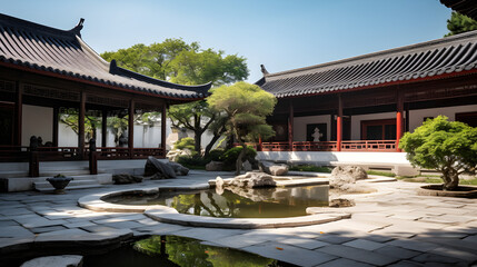 Chinese Garden in City Wall Historic Building