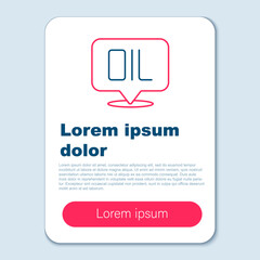 Line Word oil icon isolated on grey background. Colorful outline concept. Vector