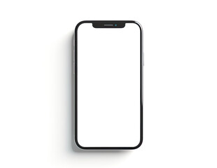  Smartphone mockup with blank screen isolated on white background.for Product marketing,E-commerce websites.AI Generative.
