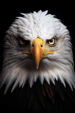 Portrait of an American Bald Eagle (Haliaeetus leucocephalus) created with AI 