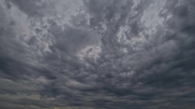timelapse of heavy gray snow or rain clouds