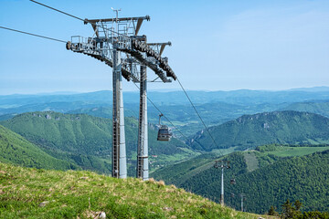 Vratna valley with cableway, Little Fatra mountain, Slovakia