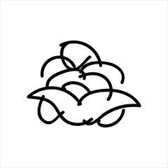 Flower illustration with isolated hand-drawn style on a white background, suitable for children to draw abstract illustrations.
