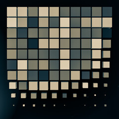 abstract cubes in a grid formation, with monochrome muted tones.
