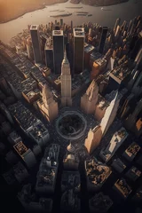 Breathtaking aerial view of a city skyline © Luca