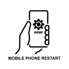 Mobile phone restart icon isolated on background vector illustration.