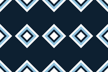 Ethnic Ikat fabric pattern geometric style.African Ikat embroidery Ethnic oriental pattern blue background. Abstract,vector,illustration.Texture,clothing,frame,decoration,carpet,motif.