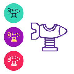 Set line Swing plane on the playground icon isolated on white background. Childrens carousel with plane. Amusement icon. Set icons colorful. Vector