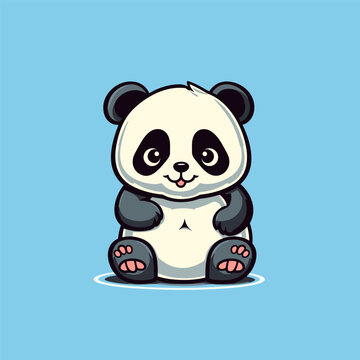 minimalistic vector Image of funny panda cartoon