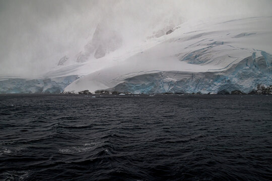Glacier along the Lemaire Chanel Antartic Peninsula